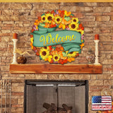 Corona de flores otoñales para puerta de G. DeBrekht - Decoración para Acción de Gracias y Halloween - 8185305-2H