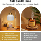 Adjustable Height Dimmable Candle Lamp Warmer With Timer Compatible With Large Jar Candles No Flame Scented Candle Wax Warmer With 2 Bulbs Mothers Day Gift Bedroom Home Decor