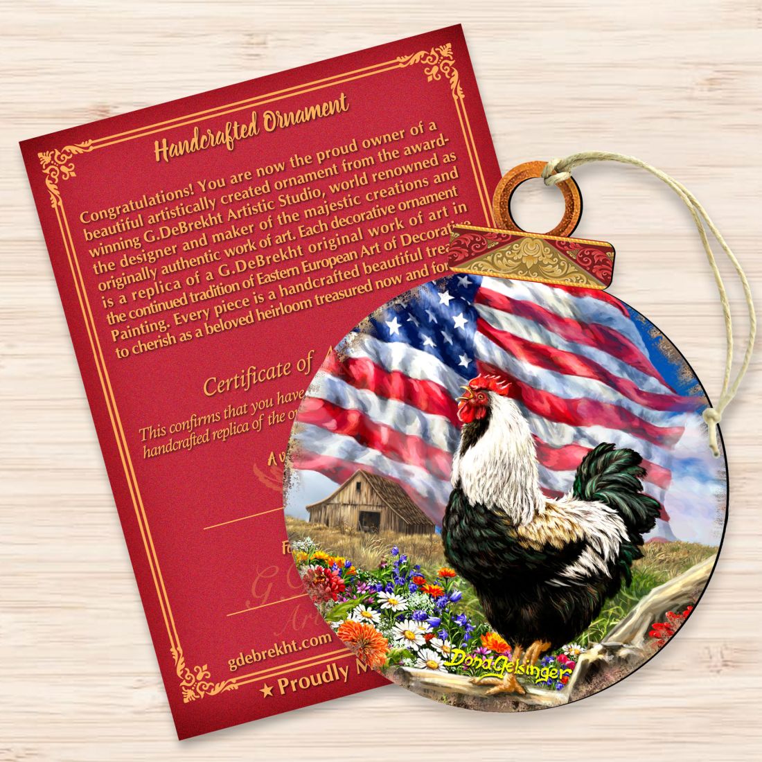 Morning in America Wooden Ornaments by Gelsinger - American Patriotic Decor - 8027104-DG