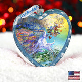 Butterfly Fairy Heart Glass Ornament Limited Edition by Josephine Wall - Christmas Decor - 738-409-JW