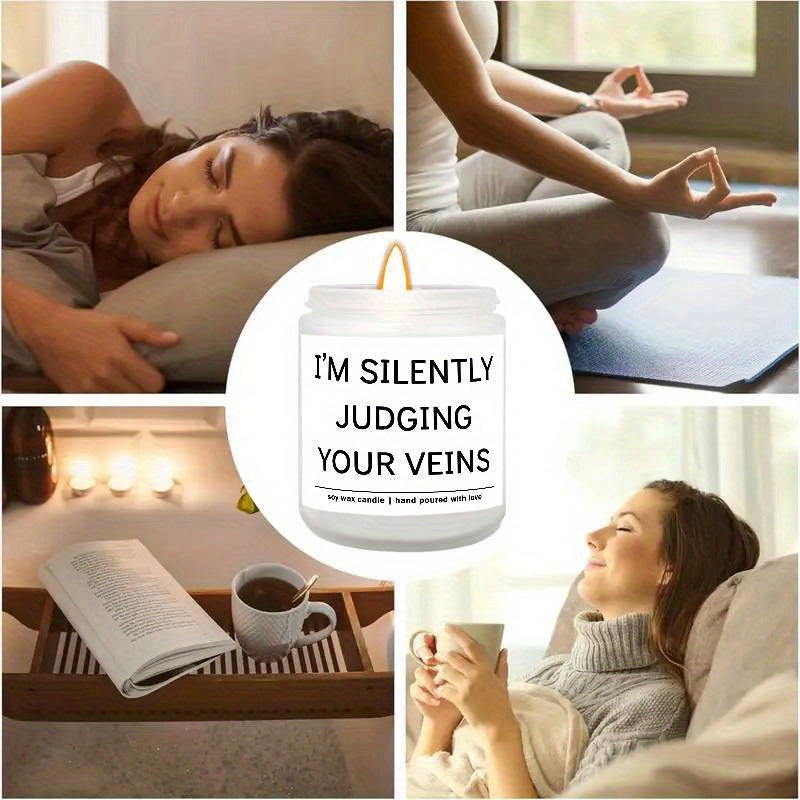 5.3oz Soy Wax Scented Candle with Inspirational Message - "I'm Silent Judging Your Veins for Loving You" - Perfect Appreciation Gift for Nurses, Nursing Students, and Loved Ones on Birthdays, Graduations, or Nurse's Day, Nurs