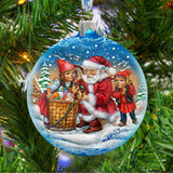 Christmas Ball Glass Ornament by G. DeBrekht - Christmas Santa Snowman Decor - 73367