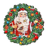 Santa Wreath with Birds Door Decor by G. DeBrekht - Christmas Santa Snowman Decor - 8185320H