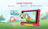 Tablette enfant TK707 7 pouces Android 13 Quad Core 5 Go RAM 32 Go ROM 128 Go extensible WiFi Bluetooth Cadeau enfant Logiciel pour enfants Manette de jeu