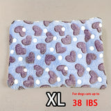 Manta rectangular para mascotas, resistente a la suciedad y para todas las estaciones - Cómoda cama con estampado de pata de perro y corazón (1 unidad)