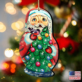 Adornos de madera para muñeco de nieve de Papá Noel de G. DeBrekht - Decoración navideña de Papá Noel - 8115060