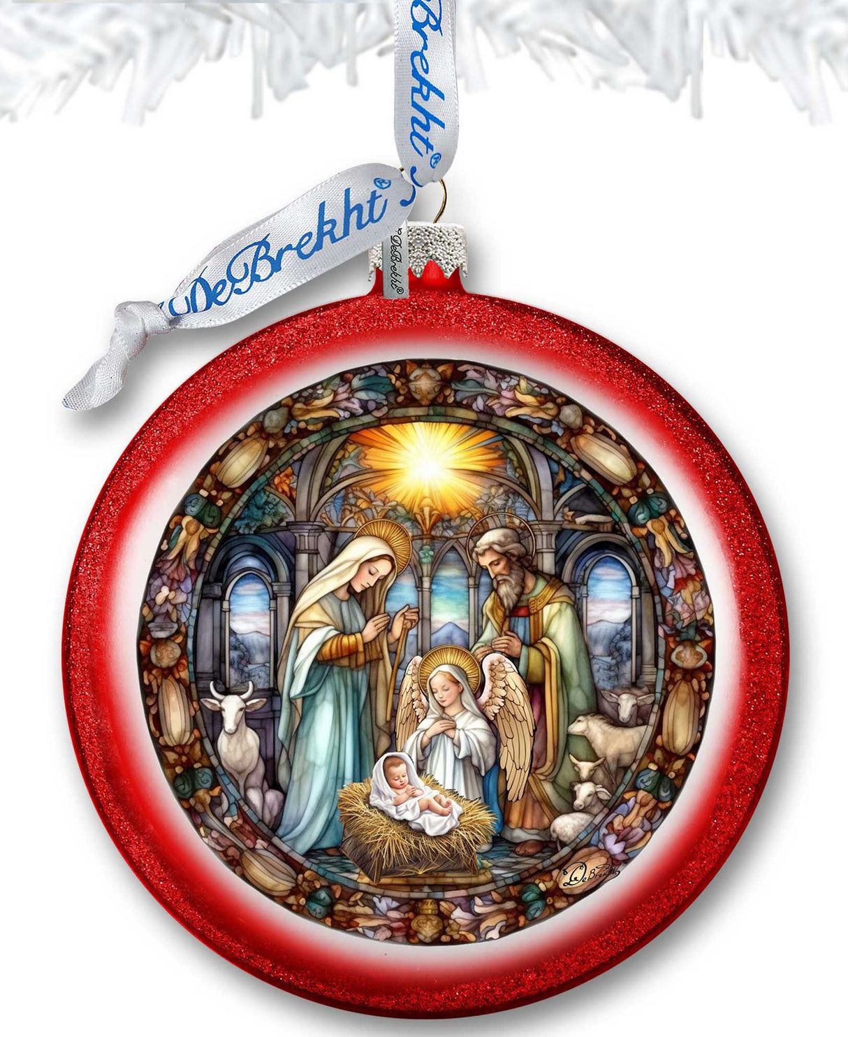 Adorno de bola de cristal para el pesebre "Una luz guía" de G. Debrekht - Decoración navideña - 73566C