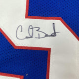 Camiseta de fútbol azul de Nueva York autografiada/firmada por Carl Banks (JSA COA)