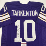 Camiseta de fútbol morada de Minnesota HOF 86 de Fran Tarkenton autografiada/firmada JSA COA