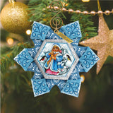 Adorno navideño de Doncella de Nieve, esculpido y pintado a mano por G. DeBrekht - Decoración navideña - 6102172