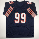 Autographed/Signed Dan Hampton HOF 2002 Chicago Blue Football Jersey Beckett BAS COA