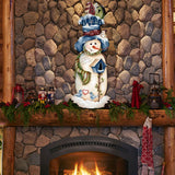 Decoración navideña para puerta de Frank Freezing de Jamie Mills-Price - Decoración navideña de Papá Noel y muñeco de nieve - 8457515H