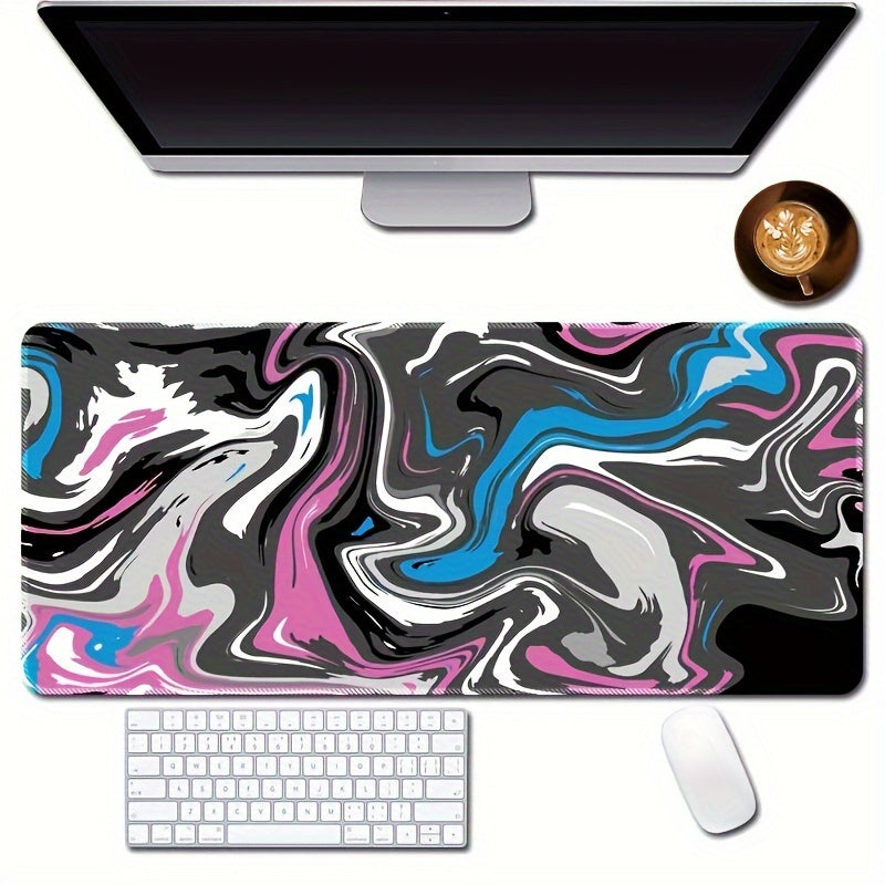 Alfombrilla de ratón grande para juegos, base de goma antideslizante, lavable, diseño de grafiti abstracto, ideal para el trabajo, juegos y la oficina.