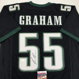 Camiseta de fútbol negra de Filadelfia autografiada/firmada por Brandon Graham (JSA COA)