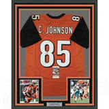 Camiseta de fútbol americano de Cincinnati naranja, enmarcada, autografiada y firmada por Chad Johnson Ochocinco, 35 x 39, JSA COA