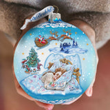 Adorno de cristal "Sueño de cuento de hadas invernal", edición limitada, de G. DeBrekht - Decoración de muñeco de nieve de Papá Noel - 73831-1