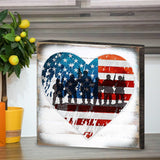 USA Military Heart Patriotic Wooden Decor - American Patriotic Decor - 8187130B