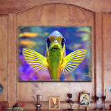 Arte mural costero de madera con peces tropicales de Nature Wonders - Decoración costera con vida marina - 95263B