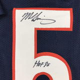 Camiseta de fútbol americano azul Chicago del Salón de la Fama del 98 autografiada/firmada por Mike Singletary (JSA COA)