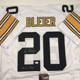 Autografiado / firmado Rocky Bleier 4x SB Champ Pittsburgh camiseta de fútbol blanca JSA COA