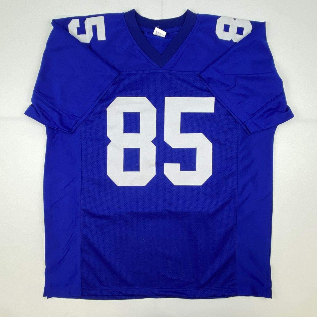 Camiseta de fútbol azul de Nueva York autografiada/firmada por David Tyree (JSA COA)