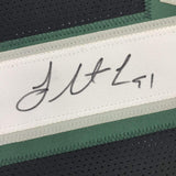 Camiseta de fútbol americano de Filadelfia, negra, enmarcada, autografiada y firmada por Fletcher Cox (35 x 39), JSA COA