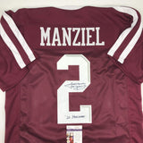 Camiseta de fútbol americano universitario autografiada/firmada de Johnny Manziel, número 12 del Heisman, Texas A&amp;M, color granate, JSA COA