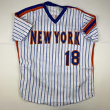 Camiseta de béisbol de rayas de Nueva York de Darryl Strawberry autografiada y firmada, PSA/CÓDIGO DE ADN
