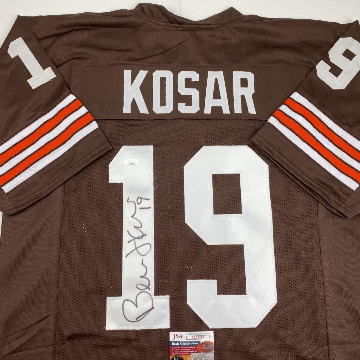 Camiseta de fútbol americano Cleveland Brown autografiada/firmada de Bernie Kosar JSA COA