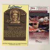 Postal autografiada/firmada por Rod Carew, Salón de la Fama del Béisbol, JSA COA