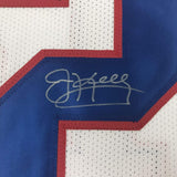 Camiseta de fútbol americano blanca de búfalo autografiada/firmada de Jim Kelly JSA COA