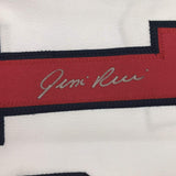 Camiseta de béisbol blanca de Boston de 35 x 39 de Jim Rice, enmarcada y autografiada, JSA COA