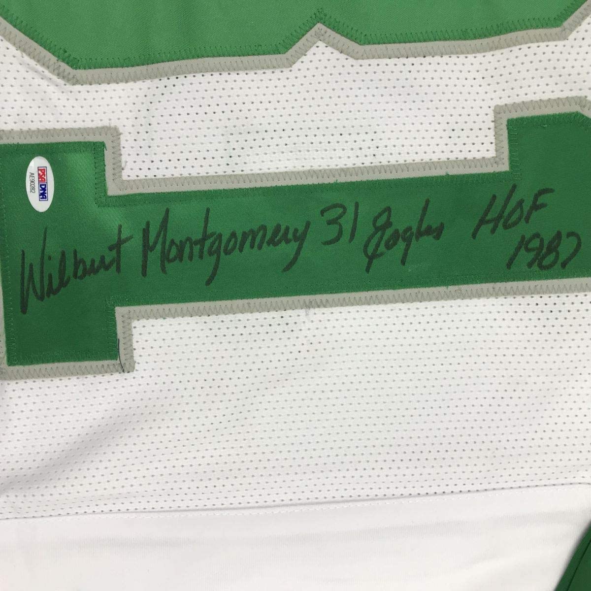 Framed Autographed/Signed Wilbert Montgomery Inscribed 35x39 Philadelphia White Football Jersey PSA/DNA COA