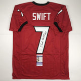 Camiseta de fútbol americano universitario autografiada/firmada por D'Andre Swift, color rojo de Georgia, JSA COA