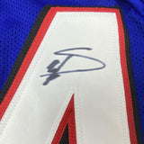 Framed Autographed/Signed Stefon Diggs 35x39 Buffalo Blue Football Jersey Beckett BAS COA