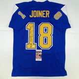 Autographed/Signed Charlie Joiner HOF 96 San Diego Royal Blue/Yellow Football Jersey JSA COA