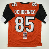 Autographed/Signed Chad Ochocinco (Johnson) Cincinnati Orange Football Jersey JSA COA