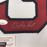 Camiseta de béisbol blanca de Boston, enmarcada, autografiada y firmada por Hanley Ramirez, 35 x 39, JSA COA