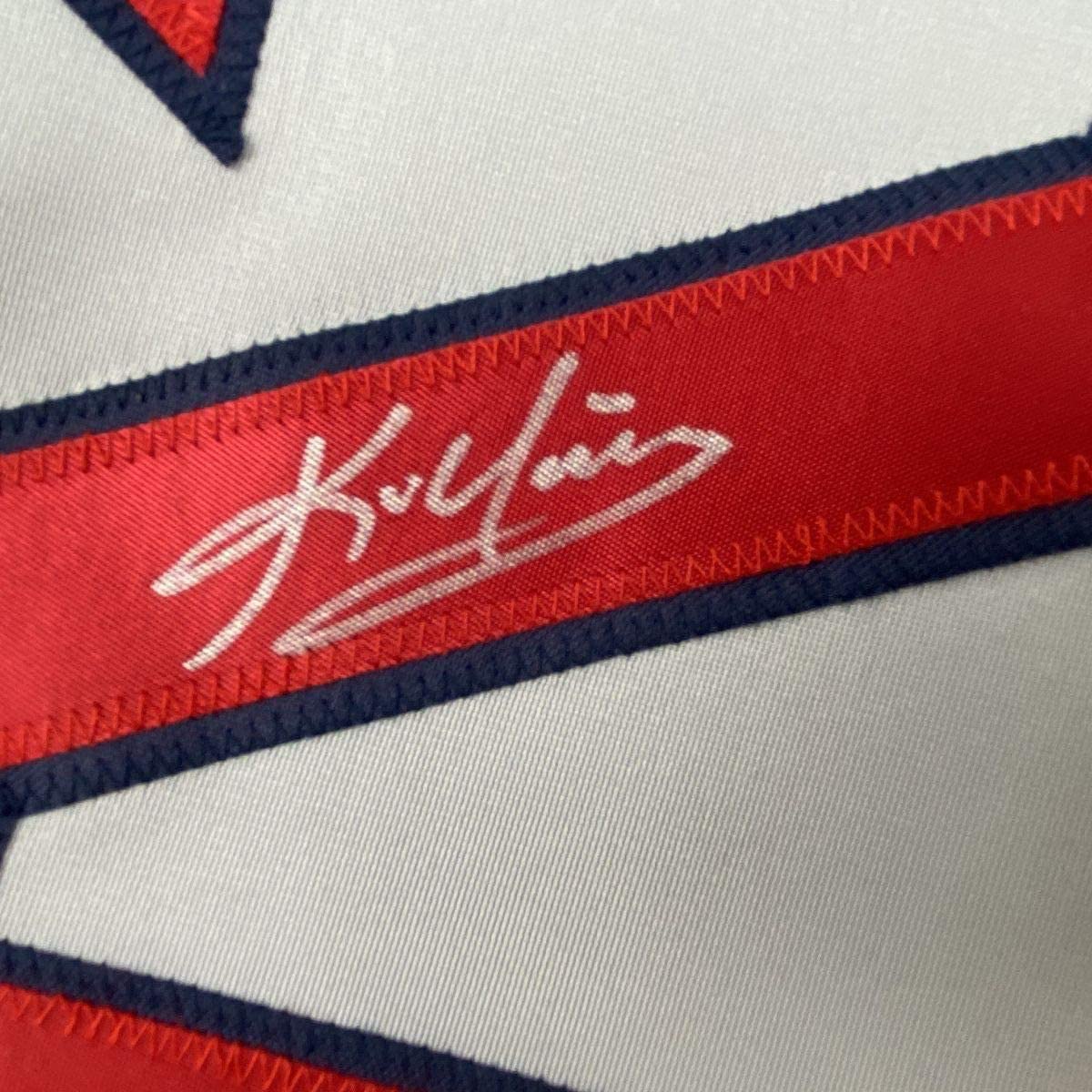 Camiseta de béisbol enmarcada, autografiada y firmada por Kevin Youkilis, 35 x 39, color gris Boston, JSA COA