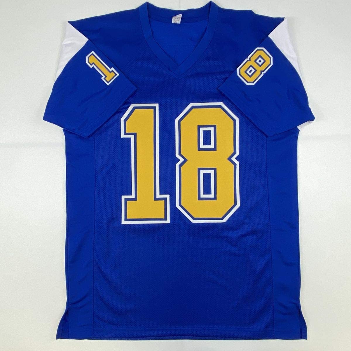Autographed/Signed Charlie Joiner HOF 96 San Diego Royal Blue/Yellow Football Jersey JSA COA