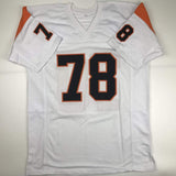 Autographed/Signed Anthony Munoz HOF 98 Cincinnati White Football Jersey JSA COA