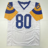 Autographed/Signed Henry Ellard Los Angeles LA White Football Jersey JSA COA