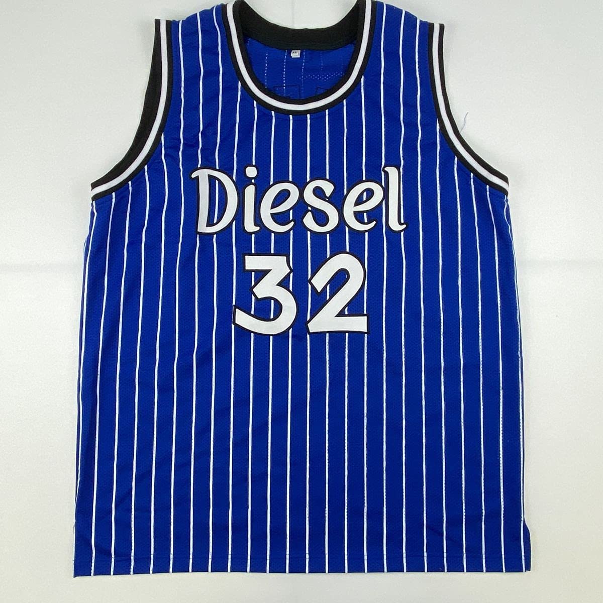 Autographed/Signed Shaquille Shaq O'Neal Orlando Blue Pinstripe Basketball Jersey Beckett BAS COA