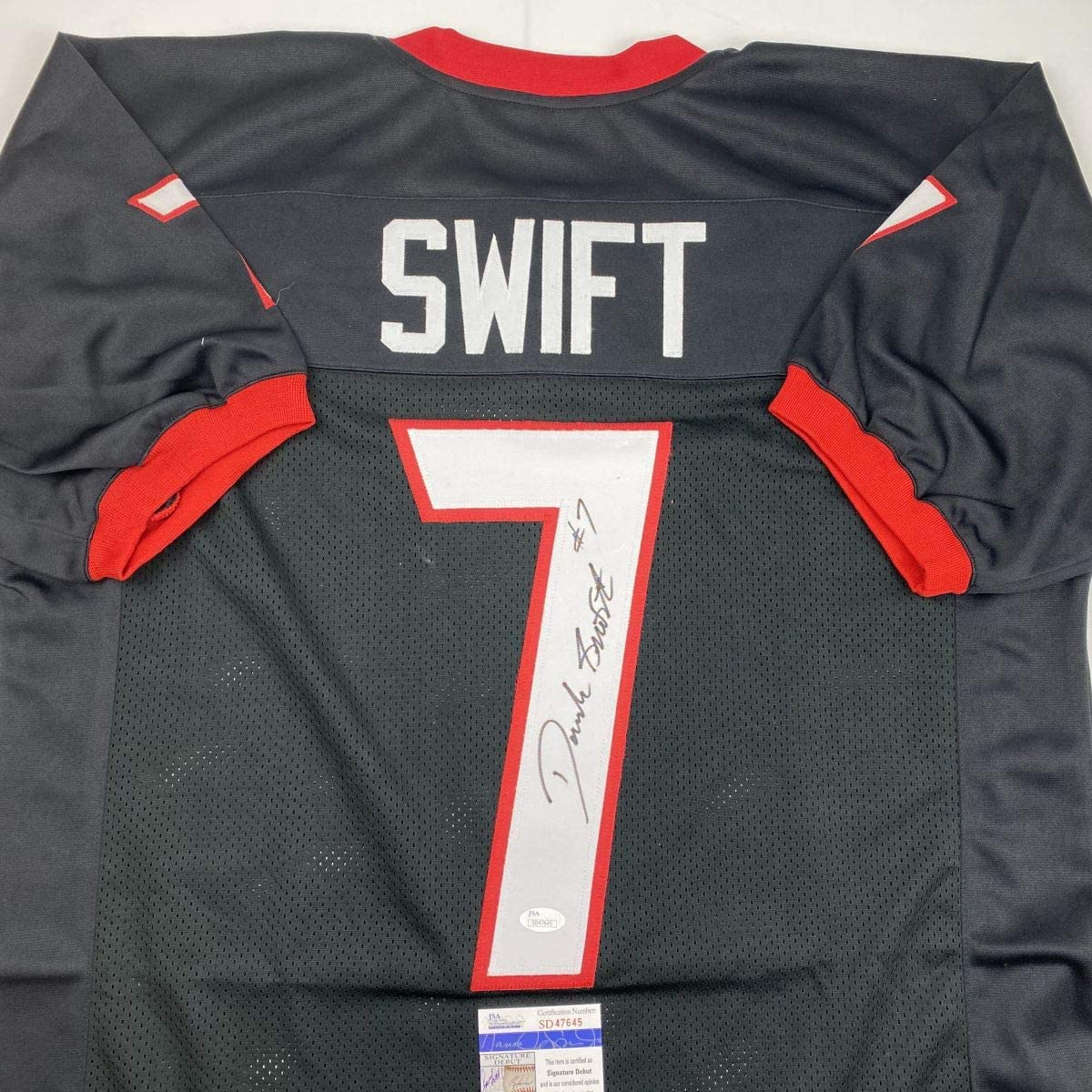 Camiseta de fútbol americano universitario autografiada/firmada por D'Andre Swift, Georgia, color negro, JSA COA