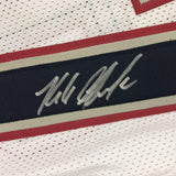Framed Autographed/Signed Rob Gronkowski 35x39 New England White Football Jersey Beckett BAS COA