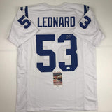 Autographed/Signed Darius Shaquille Leonard Indianapolis White Football Jersey JSA COA