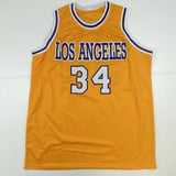 Camiseta de baloncesto amarilla autografiada/firmada de Shaquille Shaq O'Neal Los Ángeles LA Beckett BAS COA