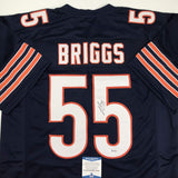 Camiseta de fútbol azul de Chicago de Lance Briggs autografiada/firmada Beckett BAS COA
