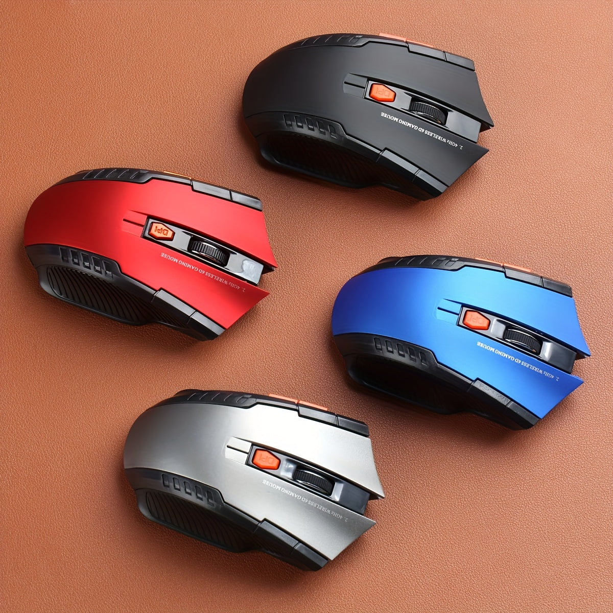 Ratón inalámbrico para juegos de 2,4 G, diseño ergonómico, agarre cómodo, alcance de 1000 m, ajuste de 800 a 1600 DPI, diseño elegante, para ordenadores de escritorio y portátiles, material plástico.
