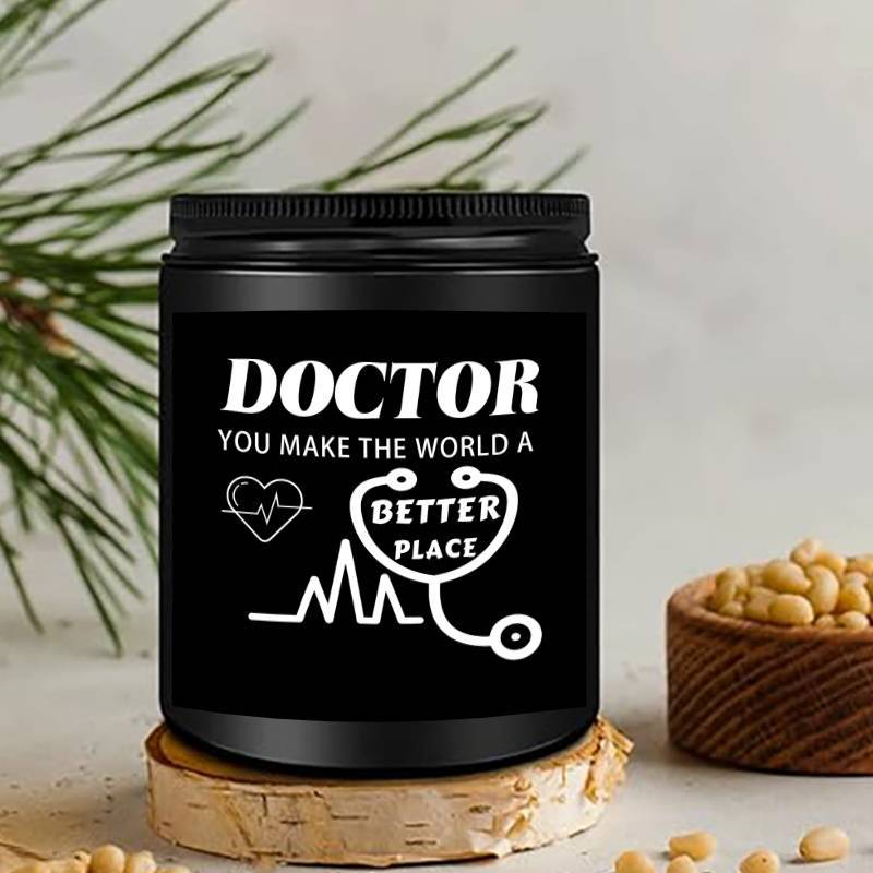 Glass Doctor Themed Lavender Scented Candle - Appreciation Gift for Medical Professionals, Future & Country Doctors, Retirement & Birthday Present, No Electricity Needed, Ideal for Men & Women